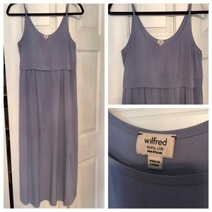 Wilfred aritzia bisous dress periwinkle blue silk